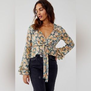 FREE PEOPLE FLORAL MAYBEL BLOUSE